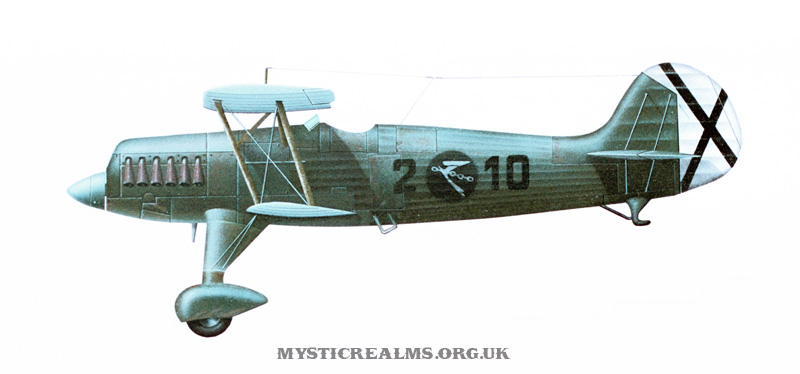 Heinkel He 51; an airbrush illustration by Les Still